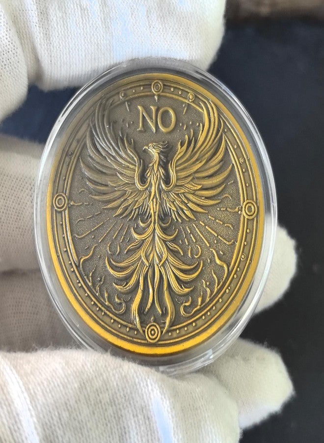 CYOUNG Golden Decision-Making Coin - Elegant Yes/No Challenge Coin with Lotus and Phoenix Design - Image 2